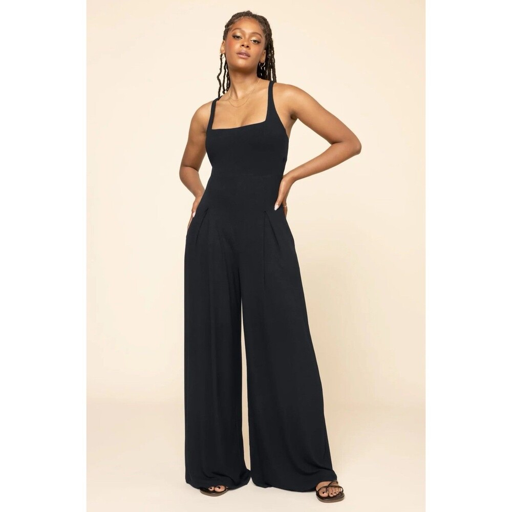 Popflex Go With The Flow Jumpsuit PLus Size 3X Wide Legg Ribbed Sleeveless